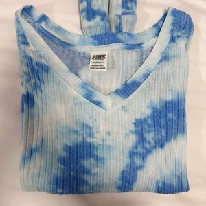 PINK Blue Tie-dye Oversized Sweater